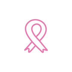 hand-drawn breast cancer ribbon. Pink paint breast cancer awareness. 