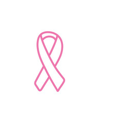 hand-drawn breast cancer ribbon. Pink paint breast cancer awareness. 