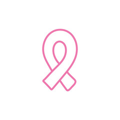 hand-drawn breast cancer ribbon. Pink paint breast cancer awareness. 