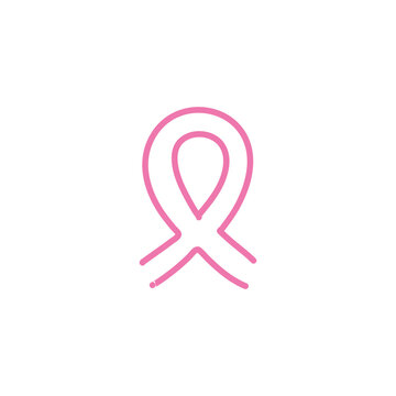 hand-drawn breast cancer ribbon. Pink paint breast cancer awareness. 