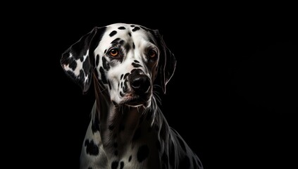 Witness the graceful Dalmatian as it takes the stage in a striking display of light and shadow.