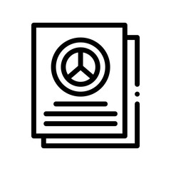 peace treaty line icon