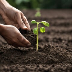 young plant in hand