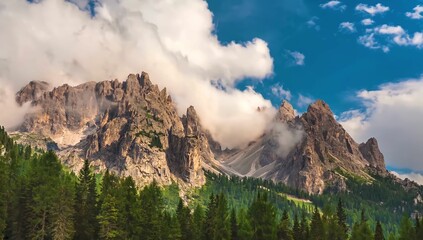 mountains in the morning