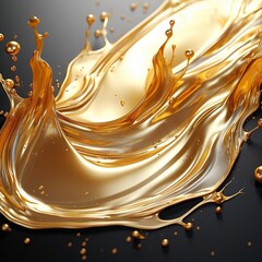 Abstract background - liquid gold on black background - beauty wallpaper