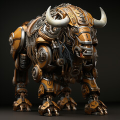 Fototapeta premium 3D cartoon bison robot