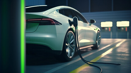 Electric car charging concept.