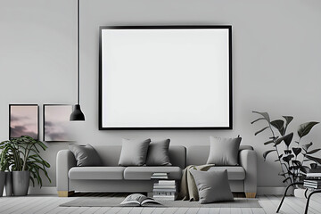 Podium Display Home office concept, picture frame mockup, wall background, Elegant working space, interior design