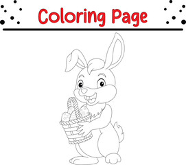 Obraz na płótnie Canvas Cute little bunny coloring page. Easter coloring book for kids
