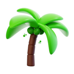 3d rendering coconut tree illustration