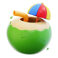 3d rendering coconut drink illustration