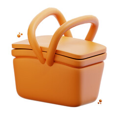 3d rendering picnic basket illustration