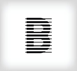 Letter B logo icon design, vector illustration. B letter formed by a combination of lines. Creative flat design style.