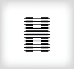 Letter H logo icon design, vector illustration. H letter formed by a combination of lines. Creative flat design style.