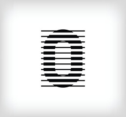 Letter O logo icon design, vector illustration. O letter formed by a combination of lines. Creative flat design style.