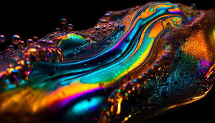 Bubbling flowing oil
