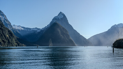 Milford Sound, a popular tourist attraction in the South Island of New Zealand