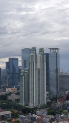 Fototapeta na wymiar Jakarta, Indonesia – February 14, 2023: A cityscape view of Indonesia capital city Jakarta