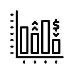 market fluctuation line icon