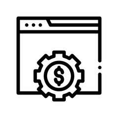 web management line icon
