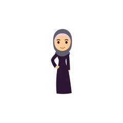 set of poses of beautiful women wearing hijabs style