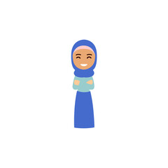 set of poses of beautiful women wearing hijabs pretty