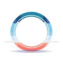Fototapeta premium Empty sports circle design element flat style on white background Generative AI 