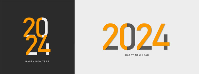 Happy new year 2024 design. 2024 typography design template. Banner, poster, card, cover and calendar. Vector illustration