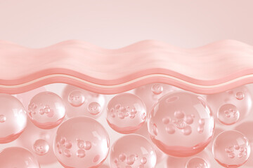 saggy skin layer and skin cells, 3D rendering. - obrazy, fototapety, plakaty
