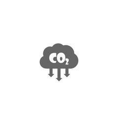 Carbon emissions reduction icon. CO2 cloud icon isolated on white background