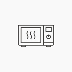 Microwave oven icon vector. Kitchen appliance symbol