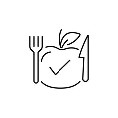 Obraz premium Apple meal icon isolated on a white background