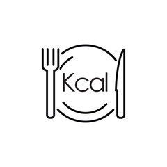 outline calories icon. isolated black simple line element illustration from food concept.