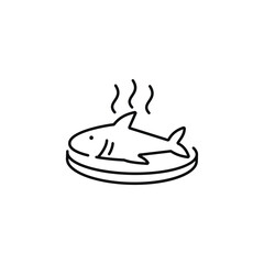 Fish icon, aquatic animal, food symbol icon