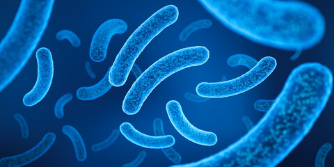 Probiotic bacteria, Lactobacillus , 3d illustration.