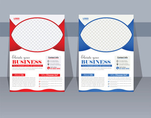 Modern new style creative corporate minimal clean business advertising flyer template set with the new layout for marketing, business proposal, promotion, advertise, publication, vector template in A4