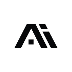 Ai logo initial letter design template vector, Abstract letter Ai logo. This logo icon incorporate with abstract shape in the creative way. It look like letter Ai