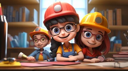 International Occupational Safety and Health Day 28th April 3D Cartoon Generative AI