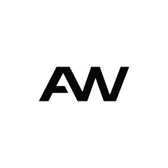 Modern monogram letter AW logo design vector, AW letter logo or aw text logo and ax word logo design - obrazy, fototapety, plakaty