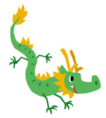 手描きのゆるい辰キャラクター(年賀、干支、カワイイ)