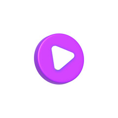 play video button icon 3d style blue color