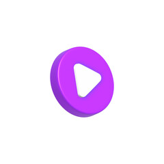 play video button icon 3d style blue color