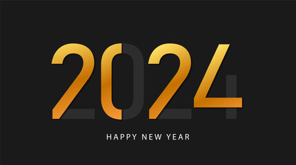 Happy new year 2024 background design. Banner, poster, greeting card. Vector illustration