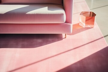 pink carpet and couch in modern living room