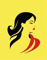 Beautiful Girl Mascot Icon Logo