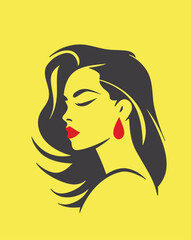 Beautiful Girl Mascot Icon Logo