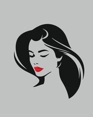 Beautiful Girl Mascot Icon Logo