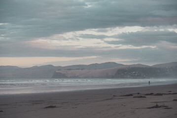 Empty beach at New Zealand south island