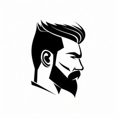 Vector logo of barbershop minimalistic black and white