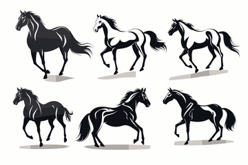 Naklejka premium set of horse silhouettes